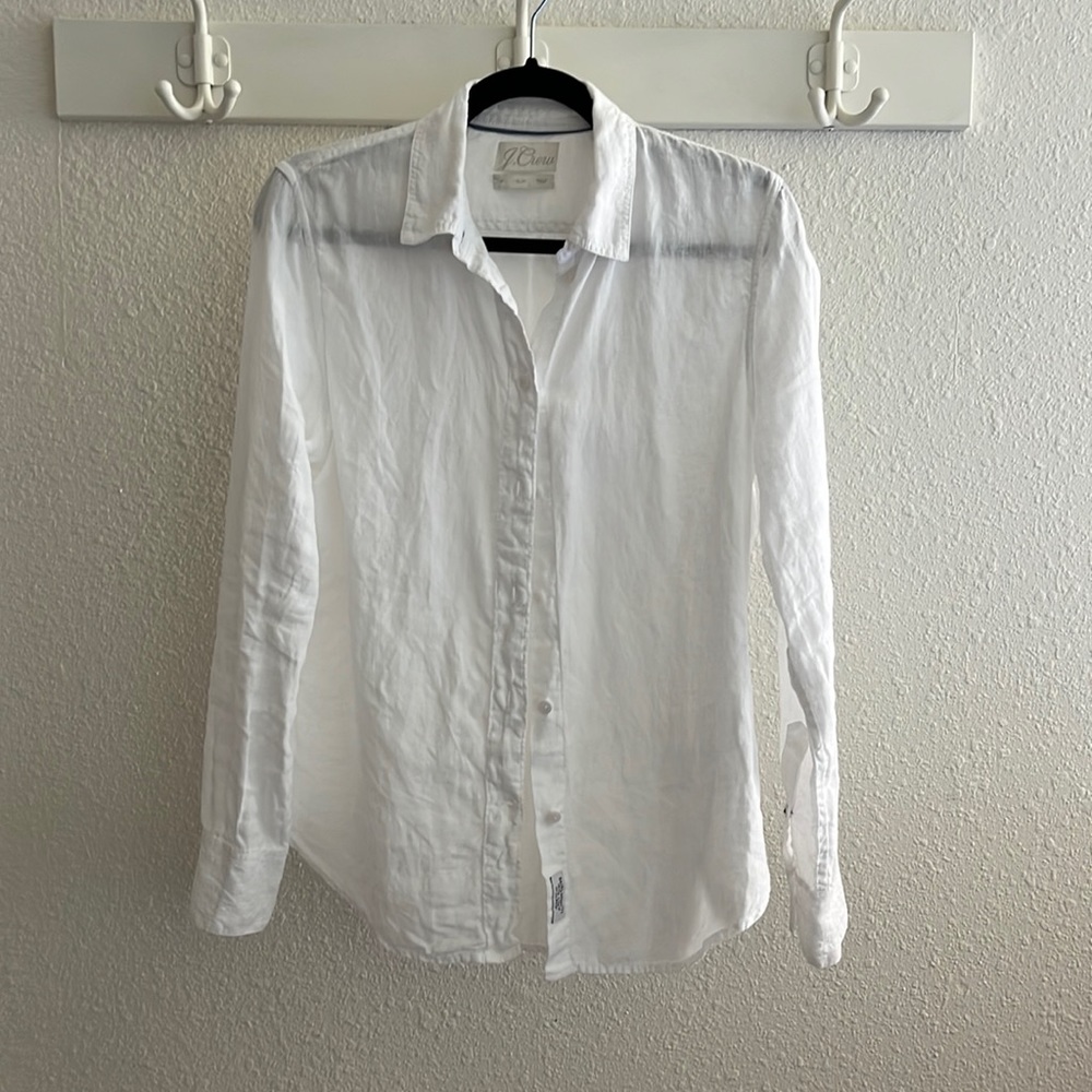 J.Crew slim fit 100% linen shirt, size 4